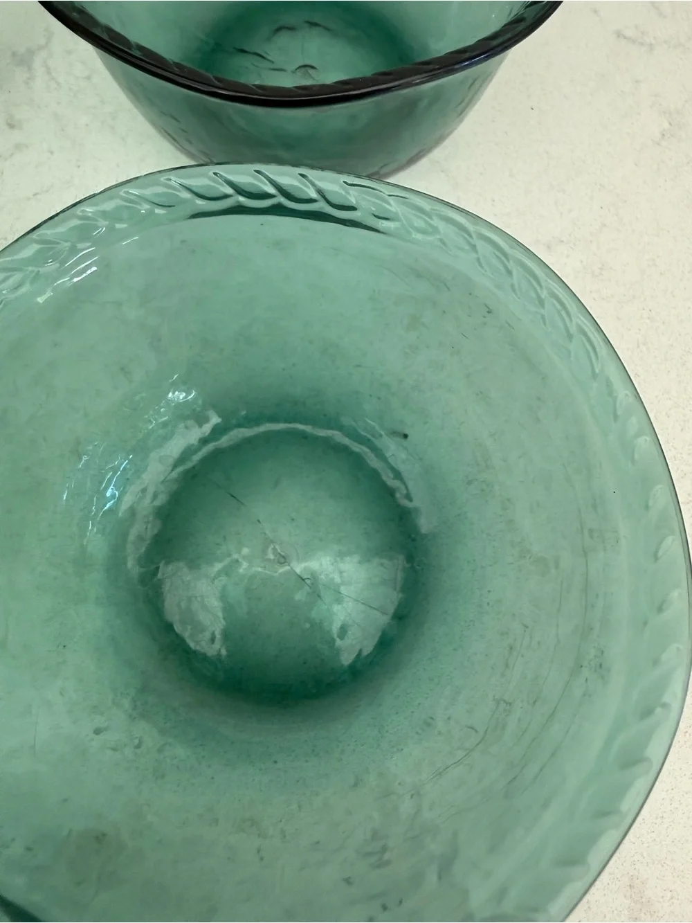 Pottery Barn Emerald Green Melamine Rope-Edge Bowls - Set of 5
